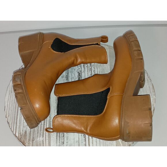 MADDEN GIRL, Tan Tessa Ankle Platform Boots, Woman Size 8.5 - Picture 4 of 8